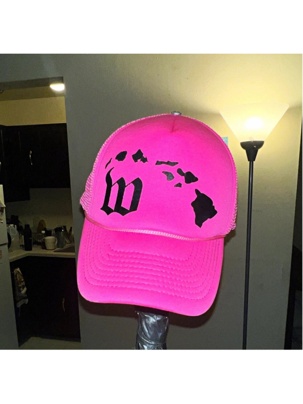 Pink Trucker Hat Mesh Back Adjustable Graphic Print Unisex Adults One Size